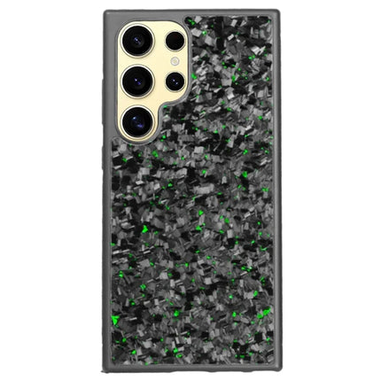 For Samsung Galaxy S23 Ultra Magnetic Case Forged Texture Aramid Fiber+TPU Anti-Slip Phone Cover - Green