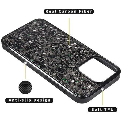 For iPhone 12 Pro Max Magnetic Case Forged Texture Aramid Fiber+TPU Anti-Slip Phone Cover