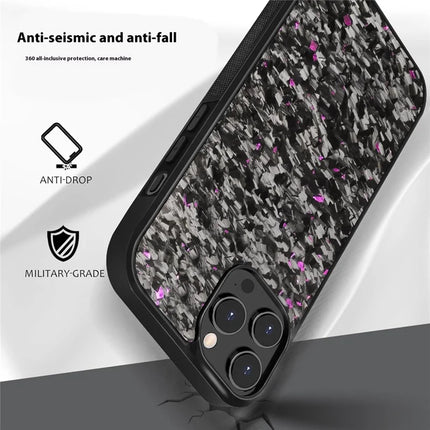 For iPhone 12 Pro Max Magnetic Case Forged Texture Aramid Fiber+TPU Anti-Slip Phone Cover