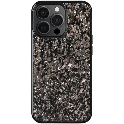 For iPhone 12 Pro Max Magnetic Case Forged Texture Aramid Fiber+TPU Anti-Slip Phone Cover - Silver