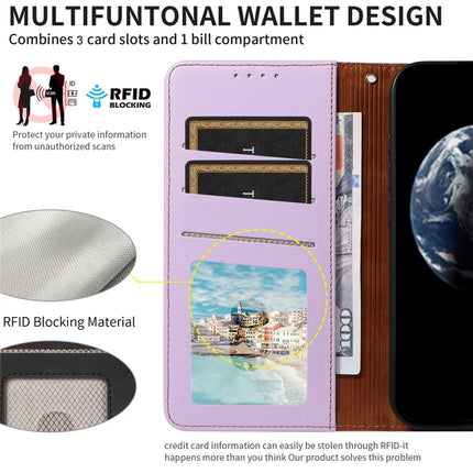 For Samsung Galaxy A16 4G / 5G Case RFID Blocking PU Leather Wallet Flip Phone Cover with Wrist Strap