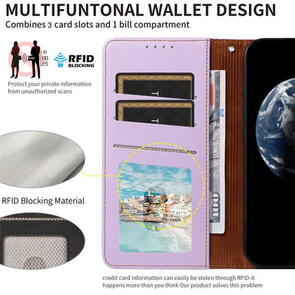 For Samsung Galaxy A54 5G Case RFID Blocking PU Leather Wallet Flip Phone Cover with Wrist Strap