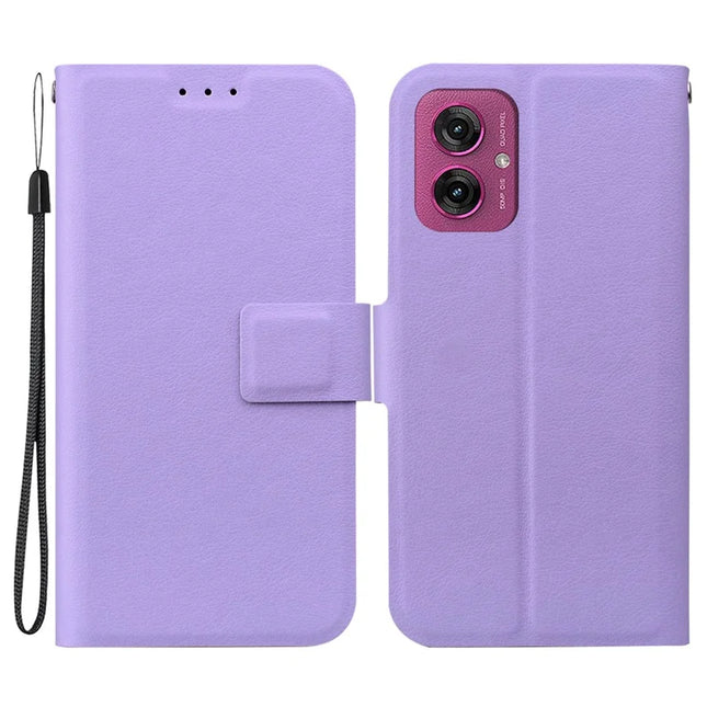 For Motorola Moto G55 5G Case Ultra-Thin PU Leather + TPU Phone Cover with Card Slot - Purple