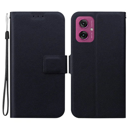For Motorola Moto G55 5G Case Ultra-Thin PU Leather + TPU Phone Cover with Card Slot - Black