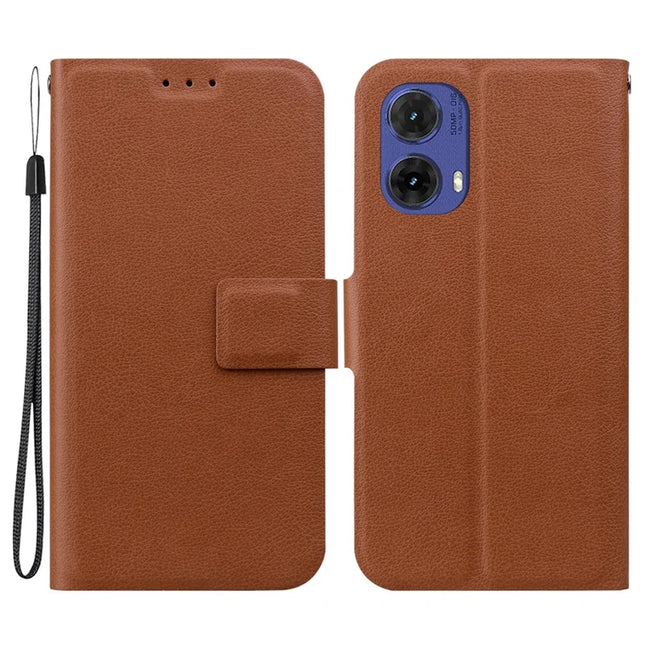 For Motorola Moto G85 5G Case Ultra-Thin PU Leather + TPU Phone Cover with Card Slot - Brown
