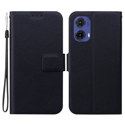 For Motorola Moto G85 5G Case Ultra-Thin PU Leather + TPU Phone Cover with Card Slot - Black