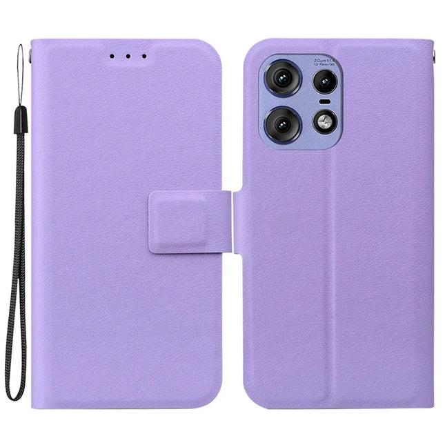 For Motorola Edge 50 Pro 5G Case Ultra-Thin PU Leather + TPU Phone Cover with Card Slot - Purple