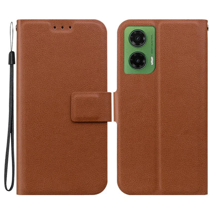 For Motorola Moto G35 5G Case Ultra-Thin PU Leather + TPU Phone Cover with Card Slot - Brown