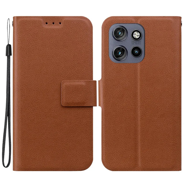 For Motorola Edge 50 Neo 5G / Moto S50 5G / Thinkphone 25 5G Case Ultra-Thin PU Leather + TPU Phone Cover with Card Slot - Brown