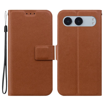For OnePlus Nord 4 Case Ultra-Thin PU Leather + TPU Phone Cover with Card Slot - Brown
