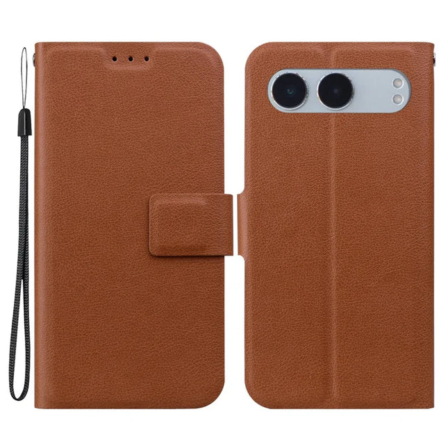 For OnePlus Nord 4 Case Ultra-Thin PU Leather + TPU Phone Cover with Card Slot - Brown
