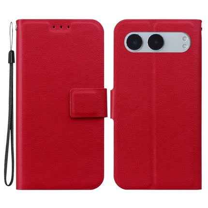 For OnePlus Nord 4 Case Ultra-Thin PU Leather + TPU Phone Cover with Card Slot - Red