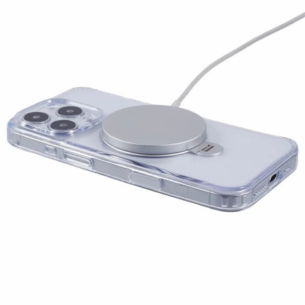 For iPhone 16 Pro Case Magnetic Kickstand PC+TPU Clear Phone Cover with Camera Control Button