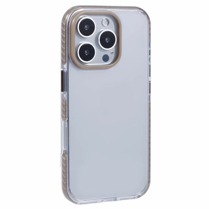 For iPhone 16 Pro Max Clear Case TPU+PC Shockproof Phone Back Cover - Khaki