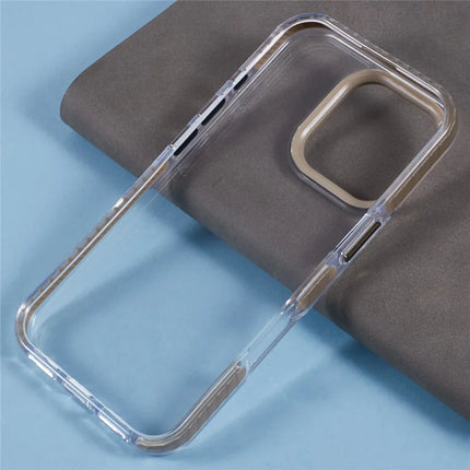 For iPhone 16 Pro Max Clear Case TPU+PC Shockproof Phone Back Cover