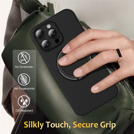 For iPhone 13 Pro Max Case Compatible with MagSafe Metal Kickstand PC + Silicone Phone Cover