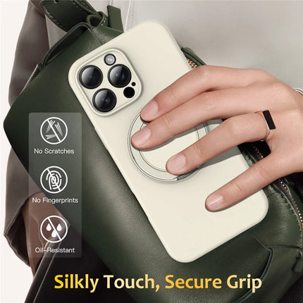 For iPhone 13 Pro Max Case Compatible with MagSafe Metal Kickstand PC + Silicone Phone Cover