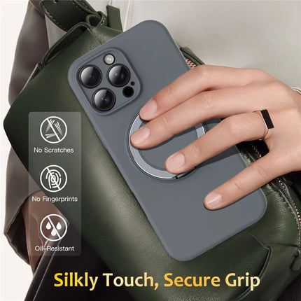 For iPhone 13 Pro Max Case Compatible with MagSafe Metal Kickstand PC + Silicone Phone Cover