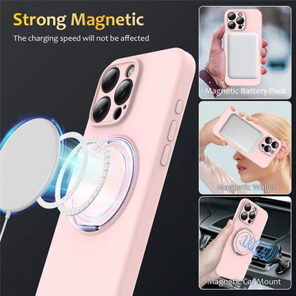 For iPhone 13 Pro Max Case Compatible with MagSafe Metal Kickstand PC + Silicone Phone Cover