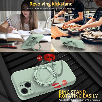 For iPhone 13 Case Compatible with MagSafe Metal Kickstand PC + Silicone Phone Cover