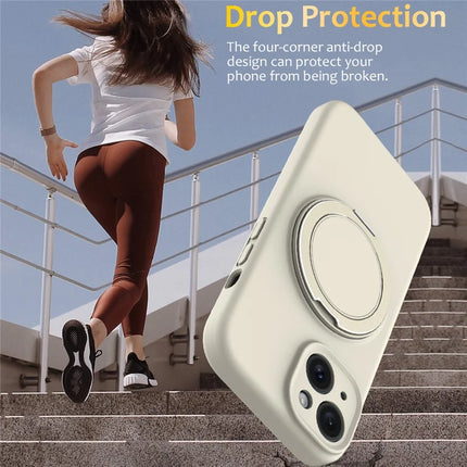 For iPhone 13 Case Compatible with MagSafe Metal Kickstand PC + Silicone Phone Cover