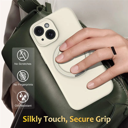 For iPhone 13 Case Compatible with MagSafe Metal Kickstand PC + Silicone Phone Cover