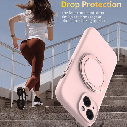 For iPhone 13 Case Compatible with MagSafe Metal Kickstand PC + Silicone Phone Cover