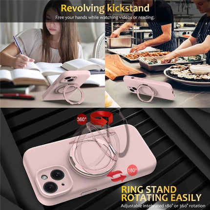 For iPhone 13 Case Compatible with MagSafe Metal Kickstand PC + Silicone Phone Cover