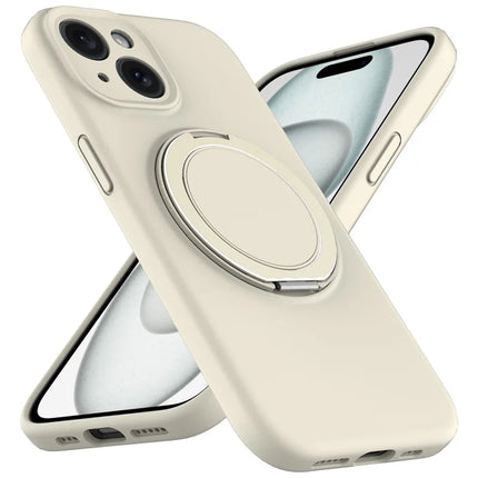 For iPhone 14 Case Compatible with MagSafe Rotating Metal Kickstand PC + Silicone Phone Cover