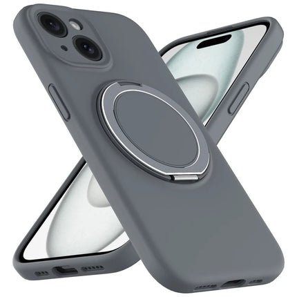 For iPhone 14 Case Compatible with MagSafe Rotating Metal Kickstand PC + Silicone Phone Cover