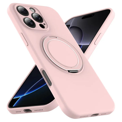 For iPhone 15 Pro Max Case Compatible with MagSafe Metal Kickstand PC + Silicone Phone Cover