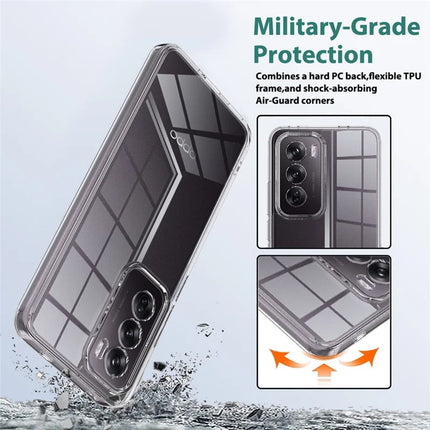 For Oppo Reno12 Pro 5G (Global) Clear Phone Case TPU+Acrylic Shockproof Phone Back Cover