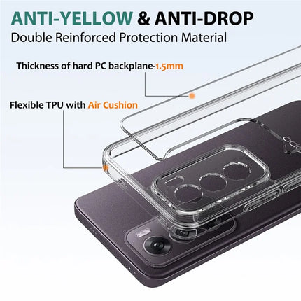 For Oppo Reno12 Pro 5G (Global) Clear Phone Case TPU+Acrylic Shockproof Phone Back Cover