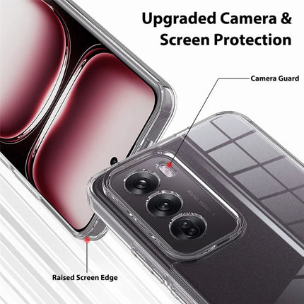 For Oppo Reno12 Pro 5G (Global) Clear Phone Case TPU+Acrylic Shockproof Phone Back Cover