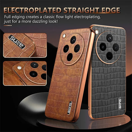 AZNS For Oppo Find X8 5G Case Electroplating Crocodile Texture PU+TPU Phone Cover