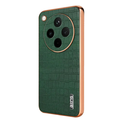 AZNS For Oppo Find X8 5G Case Electroplating Crocodile Texture PU+TPU Phone Cover - Green