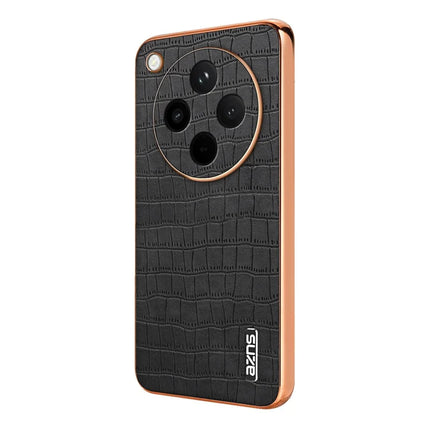 AZNS For Oppo Find X8 5G Case Electroplating Crocodile Texture PU+TPU Phone Cover - Black