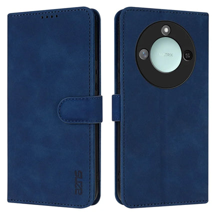AZNS For Honor X60 5G Case PU Leather Wallet Phone Cover - Blue