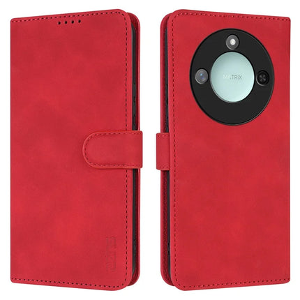 AZNS For Honor X60 5G Case PU Leather Wallet Phone Cover - Red