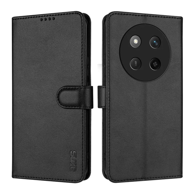 AZNS For Honor X60 Pro 5G Case PU Leather Wallet Phone Cover - Black