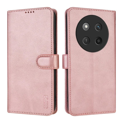 AZNS For Honor X60 Pro 5G Case PU Leather Wallet Phone Cover - Rose Gold