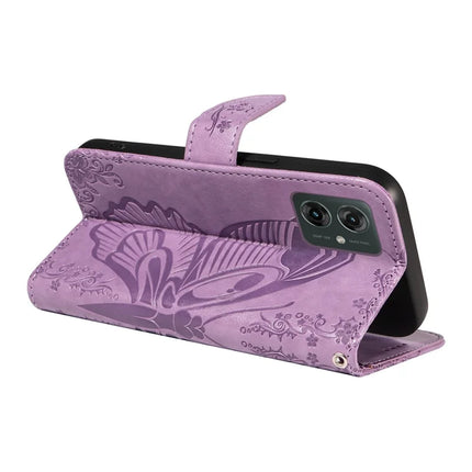For Motorola Moto G55 5G Case Butterfly Pattern Leather Wallet Flip Phone Cover