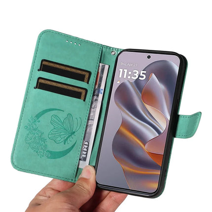 For Motorola Moto G55 5G Case Butterfly Pattern Leather Wallet Flip Phone Cover