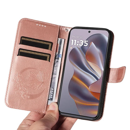 For Motorola Moto G55 5G Case Butterfly Pattern Leather Wallet Flip Phone Cover