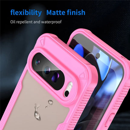 For Google Pixel 9 Pro XL Case PC+TPU Semi-Transparent Frosted Finish Protective Phone Cover