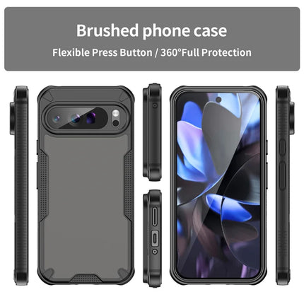 For Google Pixel 9 Pro XL Case PC+TPU Semi-Transparent Frosted Finish Protective Phone Cover