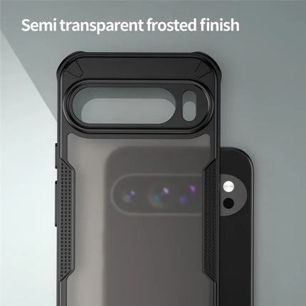 For Google Pixel 9 Pro XL Case PC+TPU Semi-Transparent Frosted Finish Protective Phone Cover