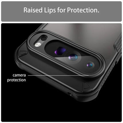 For Google Pixel 9 Pro XL Case PC+TPU Semi-Transparent Frosted Finish Protective Phone Cover