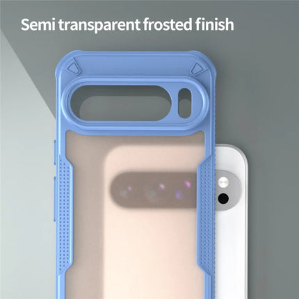 For Google Pixel 9 Pro XL Case PC+TPU Semi-Transparent Frosted Finish Protective Phone Cover
