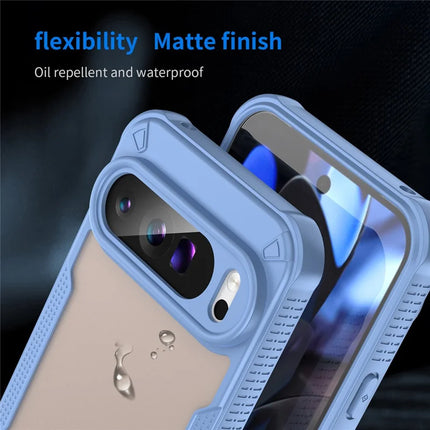 For Google Pixel 9 Pro XL Case PC+TPU Semi-Transparent Frosted Finish Protective Phone Cover